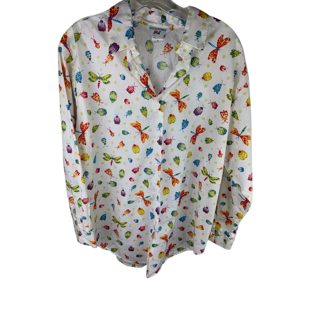 Vintage Andrew McMullan Bug Long Sleeve Button Down Size 16 Women‎